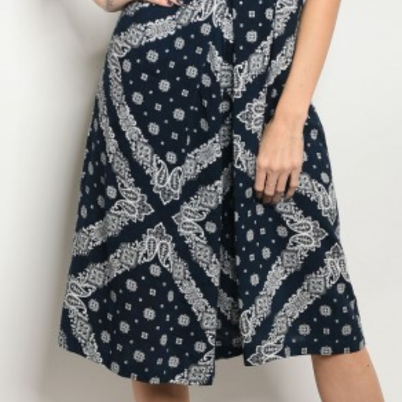 NAVY WHITE CASUAL JUMPSUIT DRESS - Picture 5 of 7